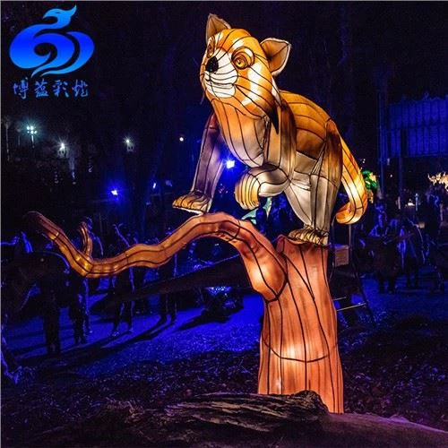 Ύφασμα κινέζικο μετάξι μεγάλα ζωικά φανάρια